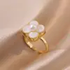 Collar para Mujer, Trendy Transfronterizo Circonita Flor Nicho Moda Nuevo Diseño Anillo Temperamento Set Collar de Acero Titanio