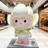 Escultura de Fibra de Vidrio Muñeco de Dibujos Animados Centro Comercial DP Exhibidor de Pie Cuadrado Adornos de Animales Grandes Bocetos de Paisaje de Jardín