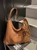 Bolsa Grande Escarchada Maillard para Mujer 2025 Nuevo Bolso Tote Retro de Gamuza Textura Otoño e Invierno Letra Bolso de Axila