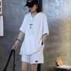 Wenyi Fan tamanho plus size Conjunto de Moda Feminino 2024 Verão Novo Casual Roupa Esportiva Solto Manga Curta Shorts Conjunto de Duas Peças