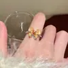 Anillo Abierto de Mariposa Azul Hielo de Verano para Mujer, Diseño de Nicho, Lujo Ligero, Sensación de Alta Gama, Anillo Popular para el Dedo Índice