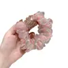 Goma elástica de cristal floral degradada estilo coreano para una coleta baja relajada, accesorio para el cabello no dañino