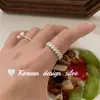 Anillo de Plata Estilo Ins Dongdaemun de Corea del Sur Plata de Ley S925 Anillo de Empalme de Cuentas de Tres Capas Estilo Simple y Versátil para Apilar