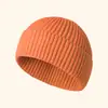 Gorro de Tricô Preto Unissex com Núcleo de Fio Elástico de Alta Elasticidade, Gorro de Tricô Liso, Circunferência da Cabeça Grande, Efeito Emagrecedor do Rosto, Touca