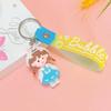 Llavero Trenzado Chica Sanrio Flor de Cerezo Dibujos Animados Cuerda de Cuero Colgante Pequeño Regalo Clase de Tutoría Regalo Promocional