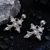Hastes de Parafuso Cruzadas de Renda com Zircônia Micro-Pavimentadas para Orelha Ossos de Orelha Brincos de Piercing de Alta Qualidade para Mulheres e Homens