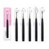 Empujador de Cutículas de Acero Inoxidable Estilo Ruso de Alta Calidad con Mango Negro para Eliminar Piel Muerta, Empujador de Cutículas, Herramienta para Retirar Uñas Venta al por Mayor