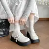 Sapatos Mary Jane com sola grossa, que aumentam a altura, estilosos e versáteis, com design de uma única tira para mulheres, novo estilo 2026, perfeitos com saias, sapatos baixos estilo preppy