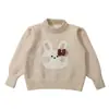 Suéter de Pelúcia de Coelho Estilo Coreano para Meninas Outono/Inverno 2026 Novo Estilo Moda Infantil Tricô Estiloso para Meninas
