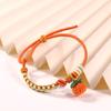 Pulseira de mão tricotada à mão, pequena, com pingente de caqui, pingente, acessórios DIY, acabada, cordão de mão para bebê e adulto, acessórios