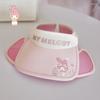Sombrero Protector Solar de Verano para Niños Kulomi de Sanrio, Pequeña Princesa, Mujeres, Parte Superior Vacía, Visera, Ala Grande
