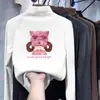 Blusa de base para meninas, nova coleção outono/inverno 2026, estilosa e moderna, feita de material macio tipo fleece, blusa casual com gola semi-alta para crianças e bebês, moda infantil