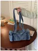 2026 Bolso de Mezclilla Gran Capacidad Nuevo Casual Bolso de Hombro para Debajo del Brazo de Alta Gama para Viajes Bolso Almohada
