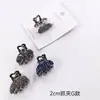 Pinza para el Cabello con Lazo de Pedrería Coreano, Pinza de Tiburón, Pinza para Flequillo, Pinza Superior, Pinza Media, Diseño Pequeño de Lazo Estilo Coreano