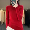 Nuevo suéter básico de punto acanalado versátil de color liso para otoño e invierno, suave y agradable para la piel, de cuello alto para mujer