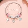 Pulseira com Pingente de Coração Rosa DIY Transfronteiriça da Moda, Joias de Strass de Luxo Leve, Feita à Mão, Versátil e Elegante