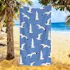 Toalha de Praia com Estampa de Gaivota Transfronteiriça Toalha Esportiva Pássaro Marinho Microfibra Absorvente Estampa Digital Toalha de Banho Grande