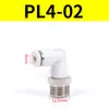 Conector Pneumático de Engate Rápido PL Cotovelo com Rosca Macho 4-M5/8-02/6-01/10-03/12-04mm