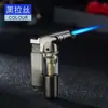 Encendedor Antorcha de Llama Azul Directa Personalidad Creativa Resistente al Viento para Exteriores Barbacoa Horneado Cocina Tanque de Gas Transparente Visible