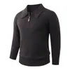 Nueva colección Otoño/Invierno 2026: suéter de punto para hombre con cuello, media cremallera, tipo pullover, una capa base elegante y casual para hombres jóvenes