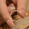 Anillo de Plata de Ley con Diseño de Enredadera y Ramo, Cinta Bicolor, Moissanita, Para Mujer, Nicho S925 Bañado en Oro, Capullo, Estambres de Rosa