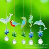 Sino de Vento para Pátio Jardim Externo Série Animais Golfinho Baleia Pássaro Pingente de Cristal Pegador de Sol Suprimento Transfronteiriço