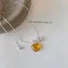 Collar Colgante de Corazón Dopamina Estilo Mismo Verano de Bloguera Coreana para Mujer Cadena para Clavícula Ajustable Deslizante Personalizable Accesorios