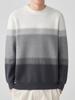 Suéter de cuello redondo con color degradado de alta textura para hombre, base 2024 otoño e invierno, nuevo suéter top de estilo coreano moderno