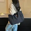 Bolsa de mano tipo tote simple estilo coreano para mujer, gran capacidad, un solo hombro, bolsa para ir al trabajo, bolsa de compras para estudiantes, bolsa de clase para estudiantes
