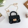 Bolsa infantil 2022 nova bolsa de gelatina de PVC moda Diamond Girl Pérola cadeia portátil estilo estrangeiro bolsa de princesa