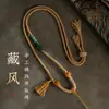 Corda de algodão esfregada à mão estilo tibetano passando por conta Dzi cordão para pendurar pingente de ouro Tangka cordão de corrente para clavícula trançado à mão