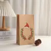 Bolsa de mano de papel kraft navideño bolsa de papel color natural bolsa para envolver regalos de Nochebuena bolsa de regalo fábrica al por mayor
