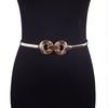 Cinturón de resorte metálico transfronterizo de moda todo partido camisa suéter decorativo doble anillo elástico cadena de cintura elástica sello de cintura