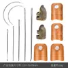 Dedal Grueso de Metal Vintage para Dedos para Uso en Casa, Presionador de Agujas, Enhebrador de Agujas de Coser a Mano, Herramientas de Costura en Caja de Hierro