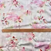 Tecido Base de Viscose e Nylon Estampado com Lantejoulas e Bordado Tubo, Padrão Floral Pequeno Nebuloso, Tecido para Bordado de Vestido Feminino Primavera e Verão