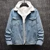 Chaqueta de mezclilla de terciopelo retro de estilo japonés de invierno para estudiantes varones, estilo coreano, moderna, cachemira engrosada, talla grande, chaqueta de exportación
