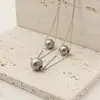 Joyería Popular de Venta Caliente Transfronteriza Tres Bolas de Acero Collar Pulsera de Acero de Titanio Joyería Personalizada Estilo Ins para Mujer Fábrica de Origen 1688