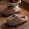 Nuevas Pantuflas de Algodón 2024 para Mujer Otoño Parejas Hogar Más Terciopelo Cálido Suela Gruesa Antideslizantes Pantuflas Peludas para Hombre Invierno
