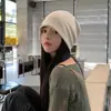 Gorro liso, estilo japonês, versátil, afina o rosto, para mulheres, moda outono e inverno, para cabeça grande, cobre as orelhas, chapéu quente, moderno para homens
