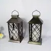 Nova lanterna solar de vela transfronteiriça, estilo vintage de arte em ferro, luz decorativa para jardim externo e pátio