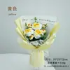 Buquê de rosas multicolorido tricotado à mão, produto acabado em lã tricotada, flores artificiais para embalagem de presente, atacado de presentes de feriado