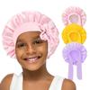 Nuevo Sombrero de Satén con Lazo de Cinta Elástica para Niños Transfronterizo Gorro de Ducha para Bebé Gorro de Noche Envío Directo