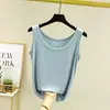 Regata de Modal Feminina Verão Nova Tamanho Grande Solta Sem Mangas Camisa Base Top Camiseta Regata Fina