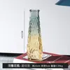 Jarrón Pequeño Transparente con Relieve Vintage Decoración de Sala de Estar Color Degradado Adornos para Arreglos Florales en Casa Botella de Vidrio Hidropónica Estilo Francés