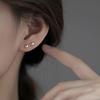 Pendientes de meteorito irregular de plata esterlina S999, estilo frío, diseño de nicho simple, con personalidad, pendientes de piedra pequeña brillante para mujer
