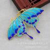 Gotas de óleo ponto de imitação cui phoenix coroa jóias acessórios artesanais diy60 * 40mm queima borboleta mariposa azul a040-a