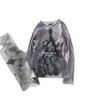 Estilo Ins Invierno Nueva Moda Tendencia Estampado Callejero Cuello Redondo Sudadera Camiseta Unisex Ropa Transfronteriza Europea y Americana