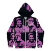 Sudadera con capucha de venta caliente transfronteriza, retro Y2K, manga larga, corte holgado, estampado, Harajuku, Hip-Hop, deportiva, talla grande, sudadera casual con cremallera