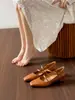 Zapatos Mary Jane retro de moda estilo coreano para aumentar la altura para mujer, nuevo modelo verano 2026, zapatos de tacón alto poco profundos de punta cuadrada verde