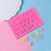 Molde com Padrão de Letras Inglesas Font DIY Bolo Chocolate Gotas Decoração de Silicone Ferramenta de Confeitaria